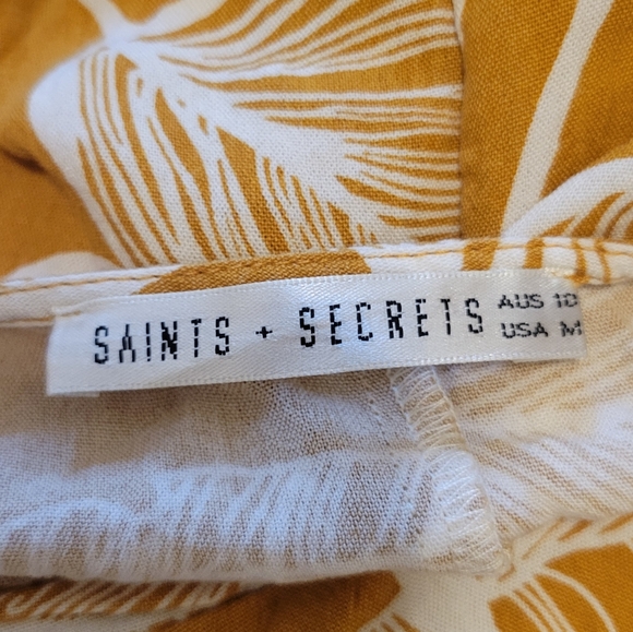 Sleeveless Mini Wrap Dress in Mustard by Saints & Secrets Sz.M - Picture 5 of 8